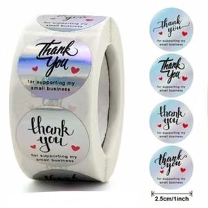 160 1” Holographic Thank You Stickers